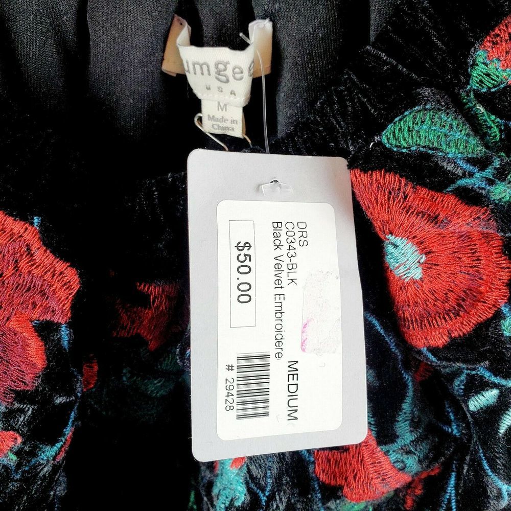 Umgee Off Shoulder Velvet Dress C0343 Sz Med NWT - Picture 6 of 6